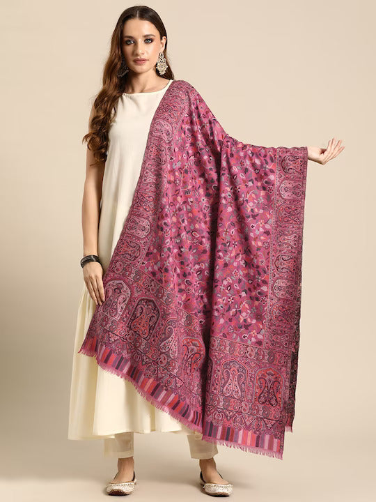 Women Ethnic Motifs Wool Blend Shawl