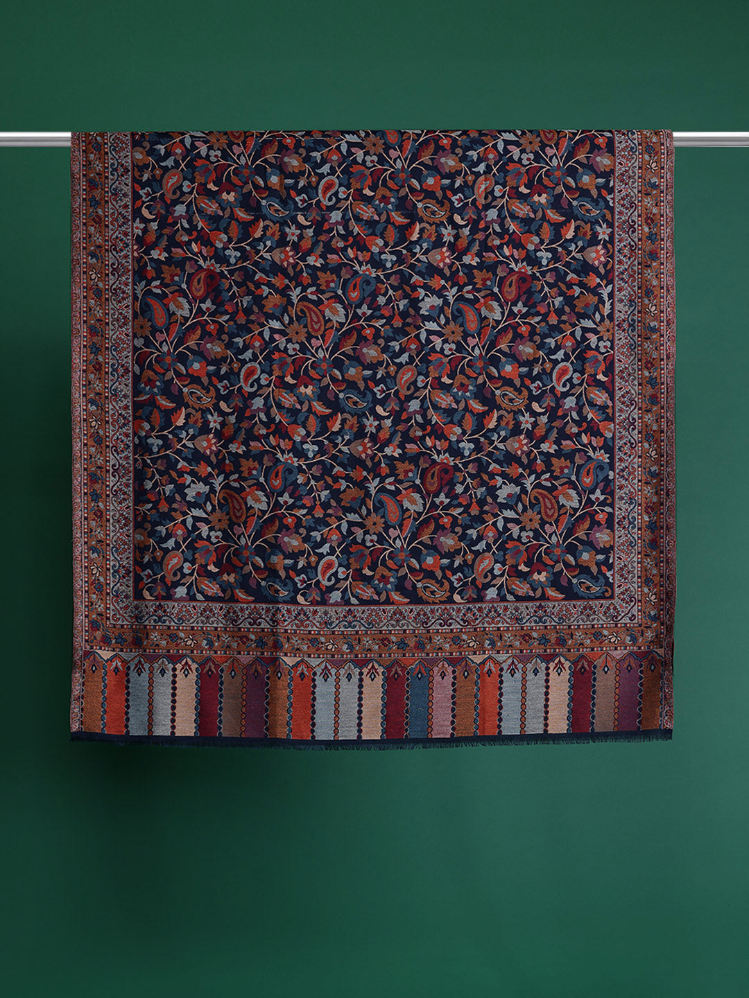 Men Floral Woven Design Kashmiri Kaani Wollen Shawl