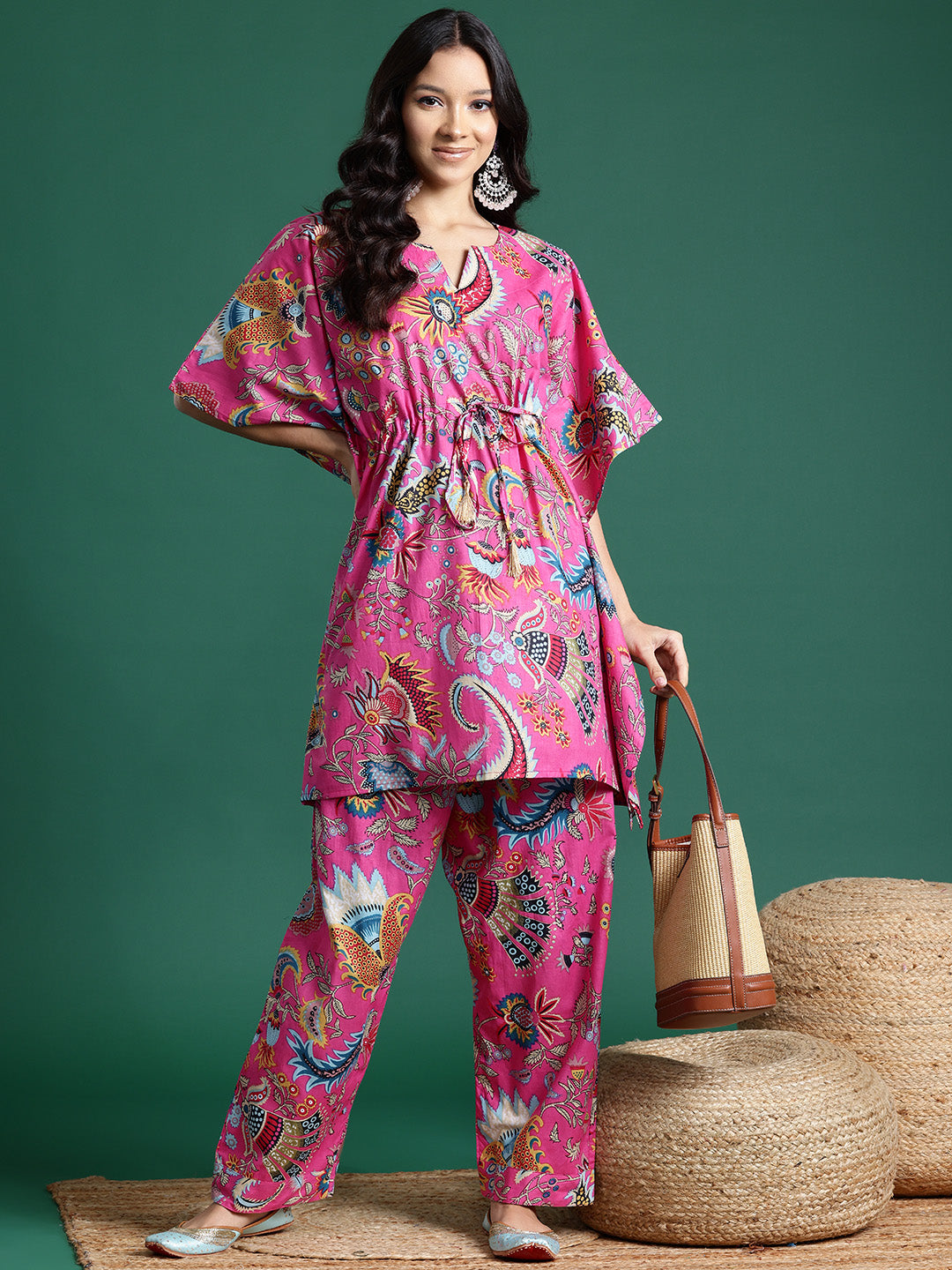 Women Ethnic Motifs Printed Regular Pure Cotton Kurti with Palazzos