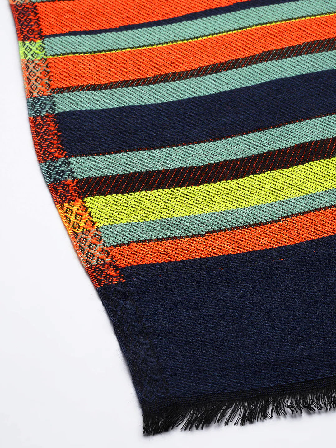 Multicoloured Woven Design Geometric Stole