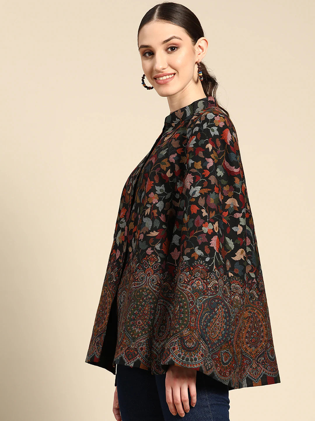 Floral on sale cape jacket